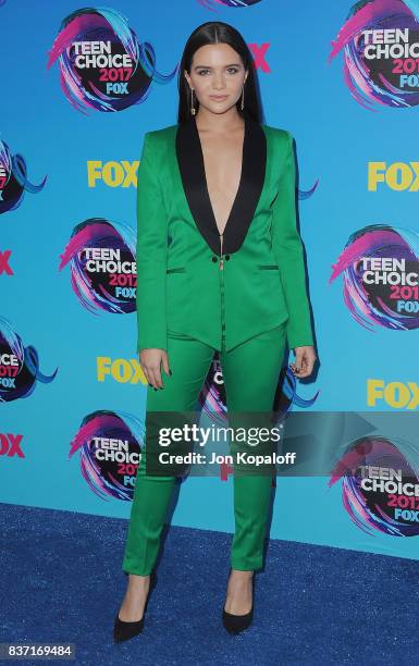 Actress Katie Stevens arrives at the Teen Choice Awards 2017 at Galen Center on August 13, 2017 in Los Angeles, California.