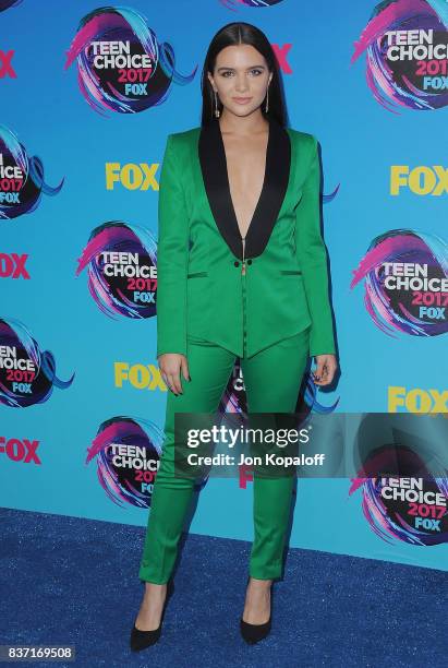 Actress Katie Stevens arrives at the Teen Choice Awards 2017 at Galen Center on August 13, 2017 in Los Angeles, California.