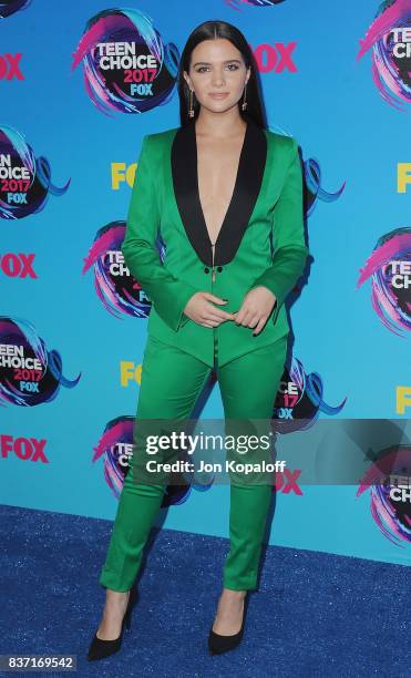 Actress Katie Stevens arrives at the Teen Choice Awards 2017 at Galen Center on August 13, 2017 in Los Angeles, California.