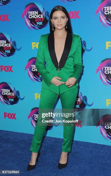 Actress Katie Stevens arrives at the Teen Choice Awards 2017 at Galen Center on August 13, 2017 in Los Angeles, California.