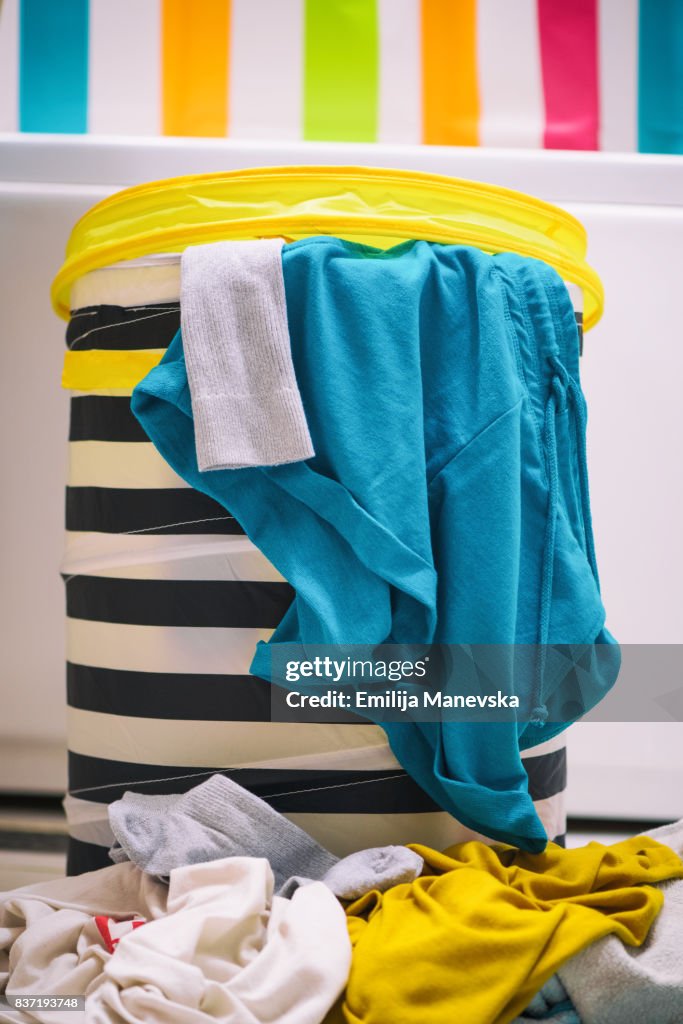 Clothes in laundry basket