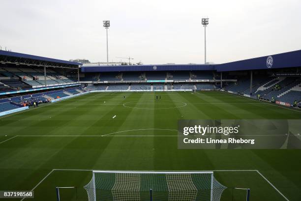 General view of the stadium before the Carabao Cup Second Round match between Queens Park Rangers and Brentford at Loftus Road on August 22, 2017 in...