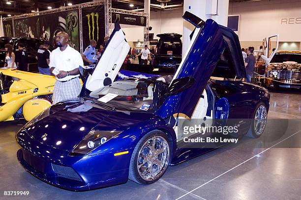 Custom Lamborghini on display during the Dub Show Tour 2008 Custom Audio Show & Concert at Reliant Arena on August 23, 2008 in Houston, Texas.