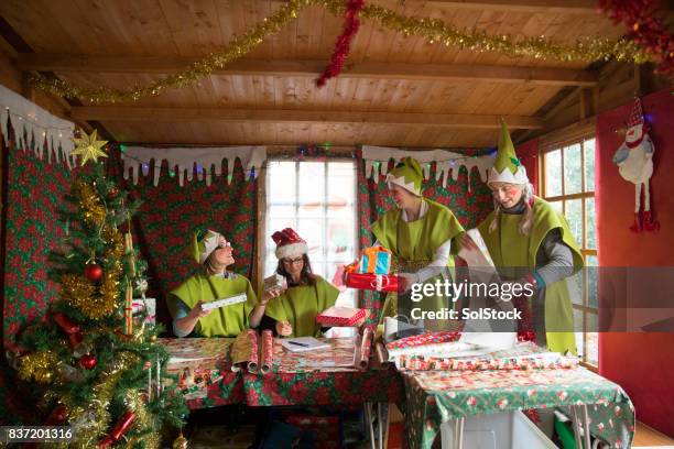 santa's grotto - elf stock pictures, royalty-free photos & images