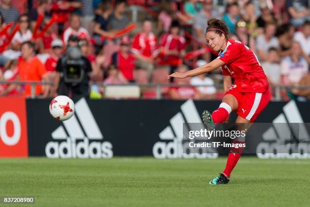 Vanessa Bernauer of Switzerland controls the ball during the Group C match between Austria and Switzerland during the UEFA Women's Euro 2017 at...