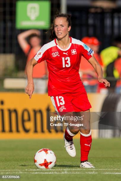 Lia Waelti of Switzerland controls the ball during the Group C match between Austria and Switzerland during the UEFA Women's Euro 2017 at Stadion De...
