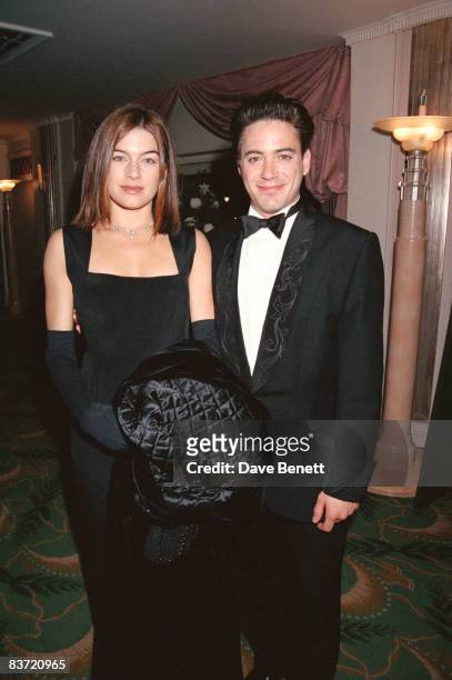 Actor Robert Downey Jr. And his wife Deborah Falconer at the London premiere of 'Chaplin', in which he plays the title role, 18th December 1992.
