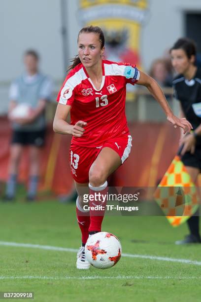 Lia Waelti of Switzerland controls the ball during the Group C match between Austria and Switzerland during the UEFA Women's Euro 2017 at Stadion De...