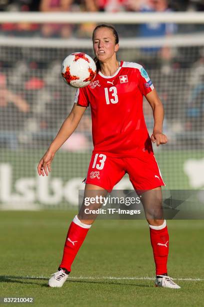 Lia Waelti of Switzerland controls the ball during the Group C match between Austria and Switzerland during the UEFA Women's Euro 2017 at Stadion De...