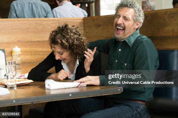 Bernie & Blythe" Episode 306 -- Pictured: Andrea Martin as Marilyn Kessler, John Turturro as Dusty --