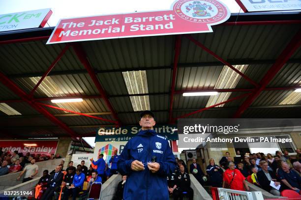 West Bromwich Albion manager Tony Pulis during the Carabao Cup, Second Round match at the Wham Stadium, Accrington.