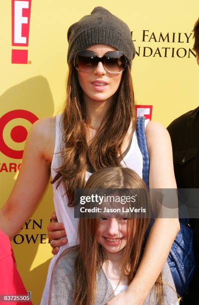 Actress Kate Beckinsale and daughter Lily Mo Sheen attend the P.S. Arts "Express Yourself 2008" benefit at the Barker Hanger on November 16, 2008 in...