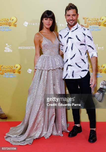 Singers David Bisbal and Martina Stoessel attend the 'Tadeo Jones 2. El secreto del Rey Midas' premiere at Kinepolis cinema on August 22, 2017 in...