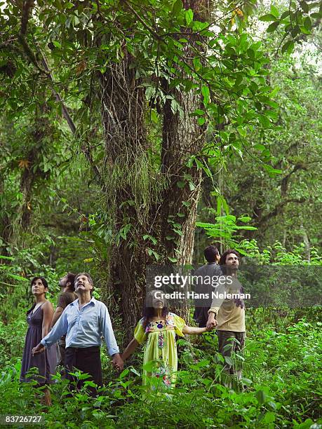 community forming circle around tree - indigenous culture stock pictures, royalty-free photos & images