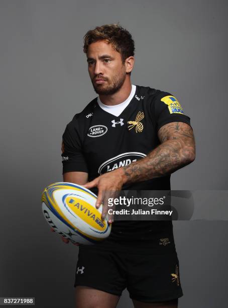 Danny Cipriani of Wasps poses for a portrait during the Wasps photocall for the 2017-2018 Aviva Premiership Rugby season at Ricoh Arena on August 22,...