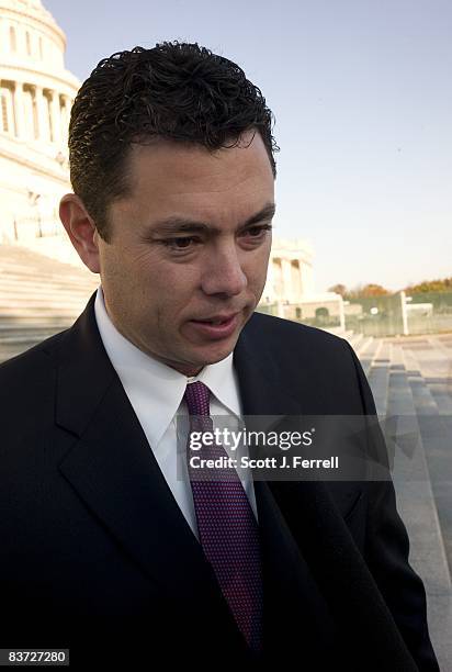 Nov. 17: Jason Chaffetz, R-Utah, talks to a reporter after he and fellow House Representatives-elect gathered on the East Front steps of the U.S....