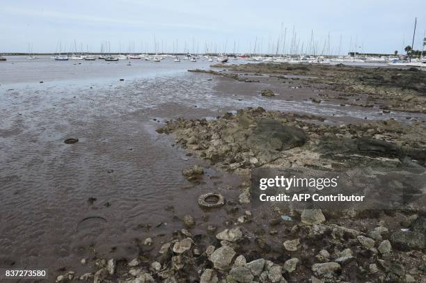 The water suddenly receded dramatically along the River Plate coast in Montevideo, Uruguay on August 22 leaving boats stranded in the Buceo port. The...