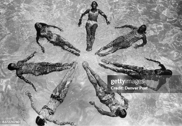 Swimming Synchronize movements for Splash Down '71 Members of swimming classes at Brighton Recreation Program prepare for annual water show to be...