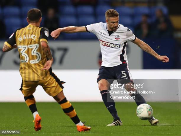 Bolton Wanderers' Mark Beevers during the Carabao Cup Second Round match between Bolton Wanderers and Sheffield Wednesday at Reebok Stadium on August...