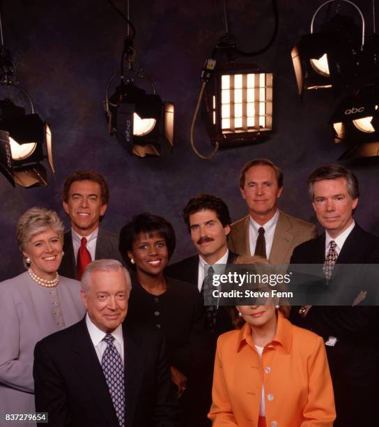 Co-anchors Hugh Downs and Barbara Walters and the six correspondents of Disney General Entertainment Content via Getty Images News "20/20" in a new...
