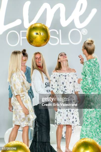 Model walks the runway at the Line Of Oslo show during the Fashion Week Oslo Spring/Summer 2018 on August 22, 2017 in Oslo, Norway.