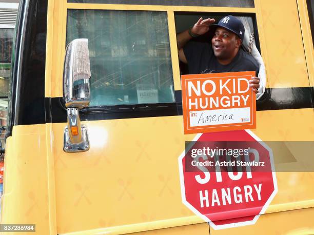 Actor, Comedian and Dad Kenan Thompson encourages Fans to Dine Out this month to support No Kid Hungry around Herald Square on August 22, 2017 in New...