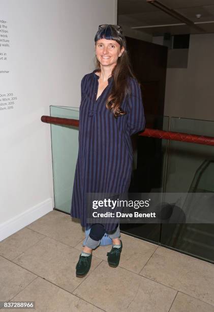 Designer Soutra Gilmour attends the press night after party of "Knives In Hens" at The Hospital Club on August 22, 2017 in London, England.