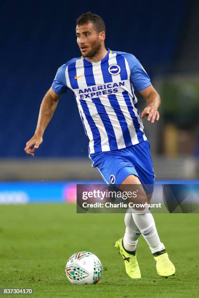 Tomer Hemed of Brighton and Hove Albion in action during the Carabao Cup Second Round match between Brighton & Hove Albion and Barnet at Amex Stadium...