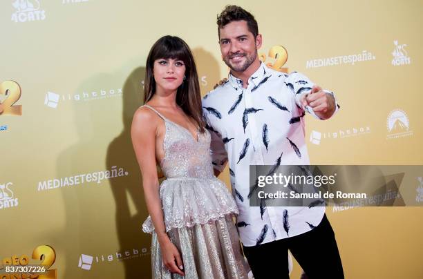 Martina Stoessel and David Bisbal attend the 'Tadeo Jones 2. El Secreto Del Rey Midas' Madrid Premiere on August 22, 2017 in Madrid, Spain.