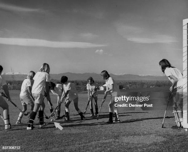 Field Hockey is Popular Activity At St. Mary's Academy From left are students Linda Reznicek, Mara Grannell, Kathy Gardell, Kathy Greco, Marcie...
