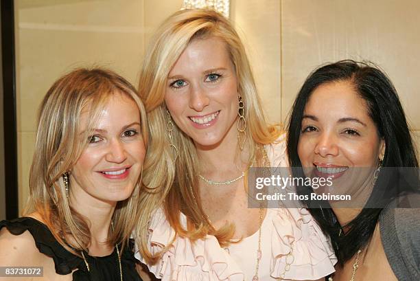 Abby McGrew poses with guests at Judith Ripka's Holiday Shopping Night hosted by Eli Manning at Judith Ripka on November 17, 2008 in New York City.