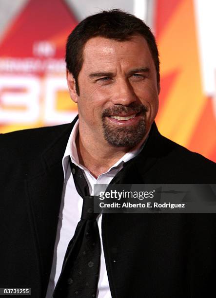 Actor John Travolta arrives at the premiere of Walt Disney Animation Studios' "Bolt" held at the El Capitan Theatre on November 17, 2008 in...