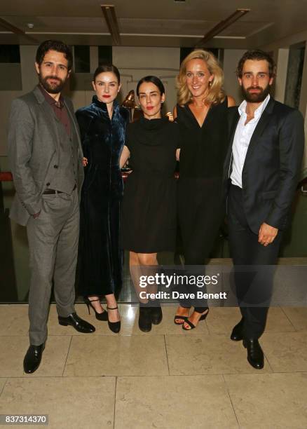 Cast members Matt Ryan, Judith Roddy, director Yael Farber, Donmar Chief Operating Officer Kate Pakenham and Christian Cooke attend the press night...