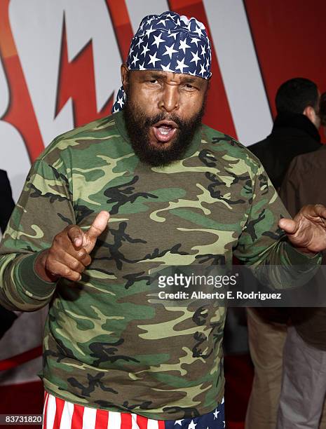 Mr. T arrives at the premiere of Walt Disney Animation Studios' "Bolt" held at the El Capitan Theatre on November 17, 2008 in Hollywood, California.