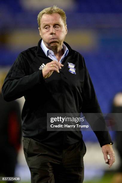 Harry Redknapp, Manager of Birmingham City reacts after the Carabao Cup Second Round match between Birmingham City and AFC Bournemouth at St Andrews...