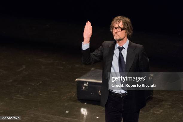 English musician Jarvis Cocker performs 'Room 29' on stage at King's Theatre as part of the 70th Edinburgh International Festival on August 22, 2017...