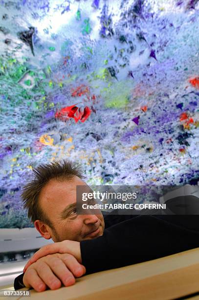 Spanish artist Miquel Barcelo poses inside Room XX on November 17, 2008 at the United Nations offices in Geneva. Top contemporary Spanish artist...