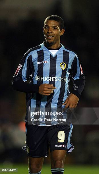 Jermaine Beckford of Leeds United in action during the FA Cup - sponsored by e.on - First Round Replay between Northampton Town and Leeds United at...