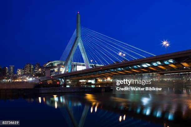 usa, massachusetts, boston, the zakim bridge - zakim bridge stock pictures, royalty-free photos & images