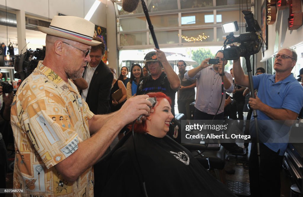 Michael Rooker Mohawk Actor Michael Rooker gives a fan a Yondu mohawk at Disney's... News ...