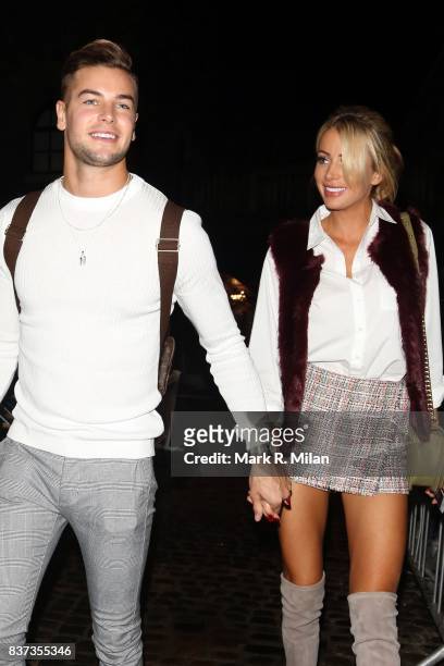 Chris Hughes and Olivia Attwood leaving Gabeto restaurant in Camden on August 22, 2017 in London, England.