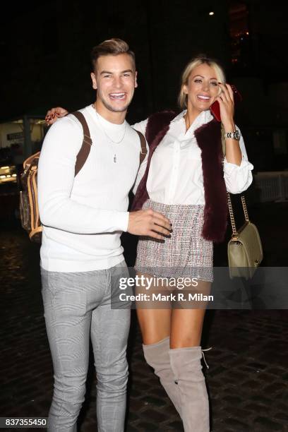 Chris Hughes and Olivia Attwood leaving Gabeto restaurant in Camden on August 22, 2017 in London, England.