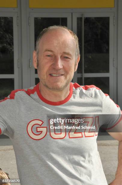 Roland Dueringer poses during a set visit for 'Cops' at Dusika Stadion on August 22, 2017 in Vienna, Austria.