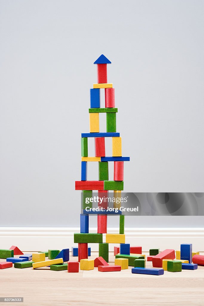 Pattern Tower Using Blocks Tower Made Of Building Blocks High-Res Stock Photo - Getty Images