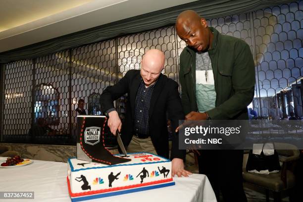 Press Luncheon -- Pictured: Kevin Bull, Akbar Gbajabiamila --