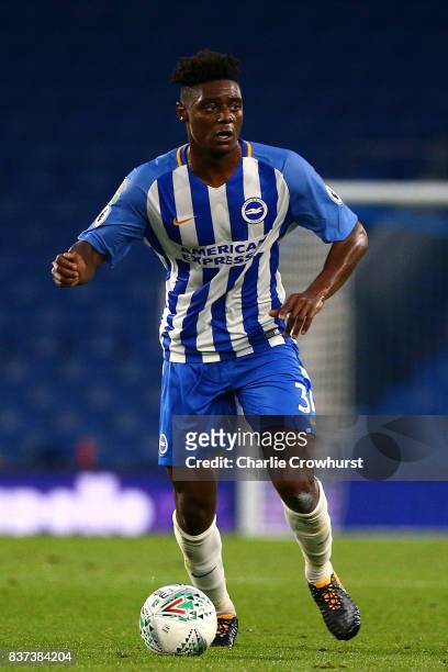 Rohan Ince of Brighton in action during the Carabao Cup Second Round match between Brighton & Hove Albion and Barnet at Amex Stadium on August 22,...