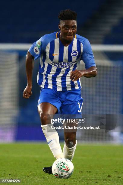 Rohan Ince of Brighton in action during the Carabao Cup Second Round match between Brighton & Hove Albion and Barnet at Amex Stadium on August 22,...