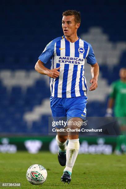 Uwe Huenemeier of Brighton in action during the Carabao Cup Second Round match between Brighton & Hove Albion and Barnet at Amex Stadium on August...