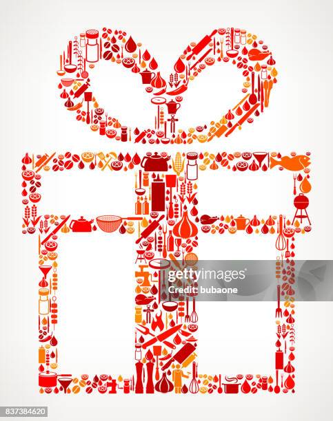 gift box cooking and food vector icon pattern - salt package vector stock illustrations