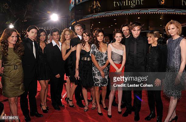 The cast and crew of "Twilight" Elizabeth Reaser, Jackson Rathbone, Christian Serratos, Taylor Lautner, Rachelle Lefevre, Kellan Lutz, Ashley Greene,...
